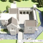 Courtyard Castle Plan with 3 Bedrooms. Tyree House Plans.