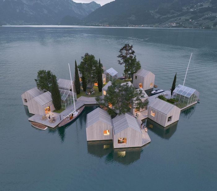 Floating TV consoles